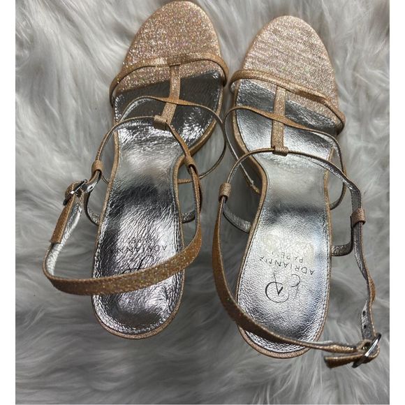 NWOT Adrianna Papell Dalton Pink Glitter Cage Strappy Open Toe Stiletto Heel Siz - Picture 5 of 9